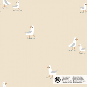 cotton jersey seagulls beige