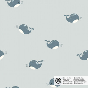 cotton jersey whales light grey