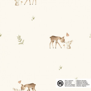 cotton jersey digital print deer offwhite