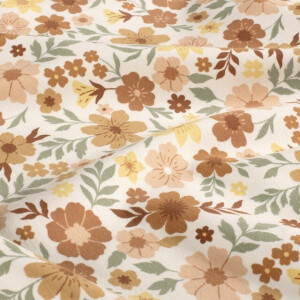 cotton jersey flowers offwhite