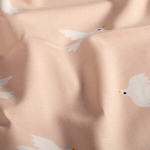 cotton jersey birds old pink