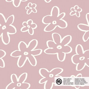 cotton jersey flowers old pink