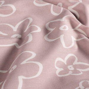cotton jersey flowers old pink