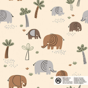 cotton jersey elephants beige