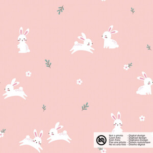 cotton jersey bunnies light pink