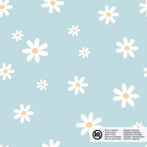 cotton jersey flowers light blue