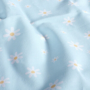 cotton jersey flowers light blue
