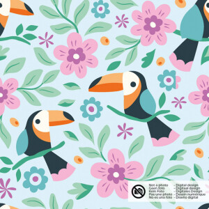 cotton jersey toucans light blue