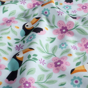 cotton jersey toucans light blue
