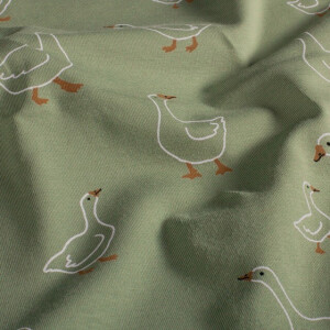 cotton jersey geese olive green
