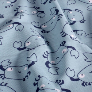 cotton jersey crabs aqua