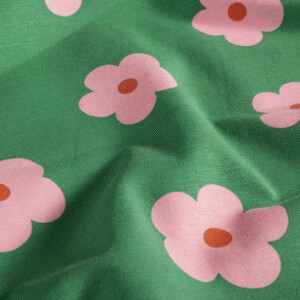 cotton jersey flowers green