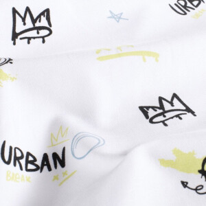 cotton jersey graffiti white