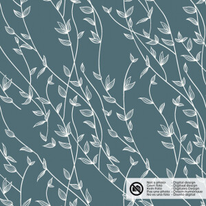 cotton poplin twigs steel blue