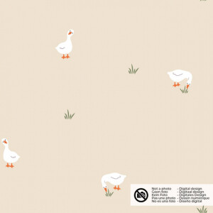 cotton poplin geese beige