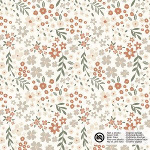 cotton poplin flowers offwhite
