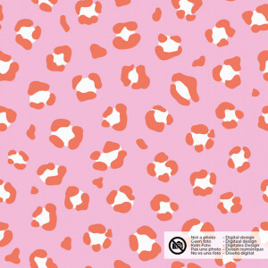 cotton poplin leopard pink