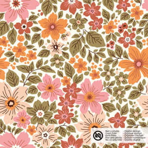 cotton poplin flowers offwhite