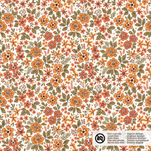 cotton poplin flowers offwhite
