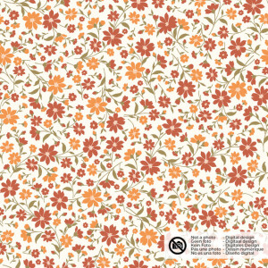 cotton poplin flowers offwhite