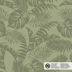 cotton poplin leaves olive green