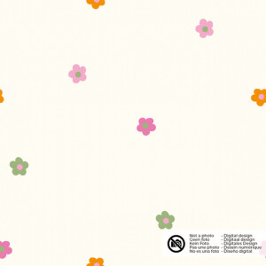 cotton poplin flowers offwhite