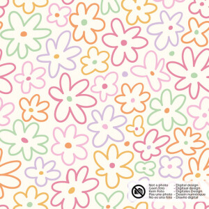 cotton poplin flowers offwhite