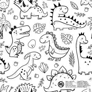 cotton poplin dinos white