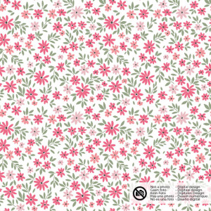 cotton poplin flowers pink