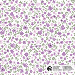 cotton poplin flowers lila