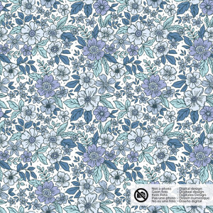 cotton poplin flowers cobalt
