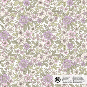 cotton poplin flowers lila