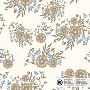 cotton poplin flowers offwhite