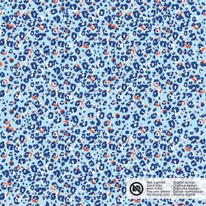 cotton poplin leopard baby blue