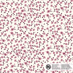Flanel printed flowers offwhite