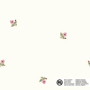 Flanel printed flowers offwhite
