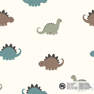 Flanel printed dinos offwhite