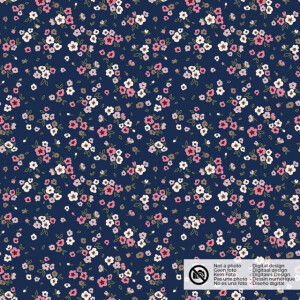 Baby cord flowers navy