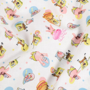 cotton poplin SpongeBob weiß