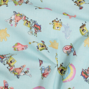 cotton poplin SpongeBob light blue