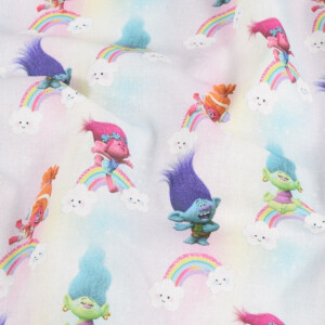 cotton poplin Trolls rainbow