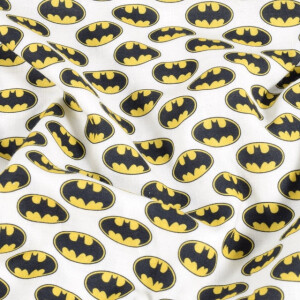 cotton poplin Batman white