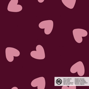 Softshell digital print hearts bordeaux