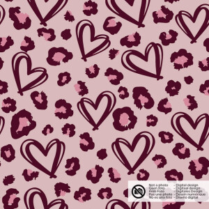 Softshell digital print hearts rosa