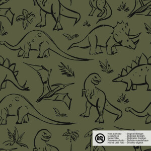 Softshell digital print dinos khaki green