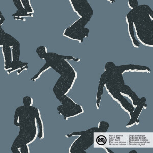 Softshell digital print skateboarding steel blue