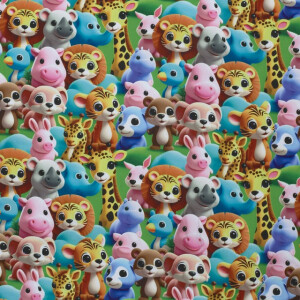 Softshell digital print animals green