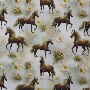 Softshell digital print horses beige