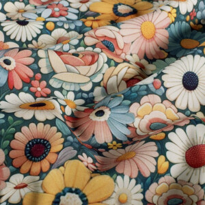 Softshell digital print flowers light pink