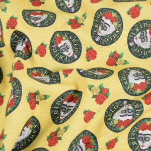 cotton poplin Frida Khalo yellow